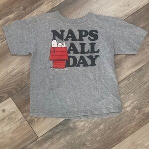Peanuts Snoopy Naps All Day Boys Gray Tshirt Size 4T